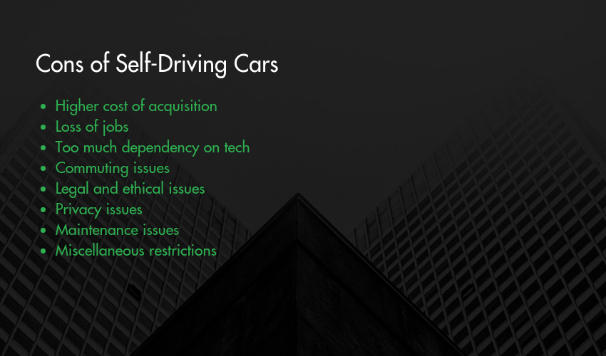 Cons of Self-Driving Cars