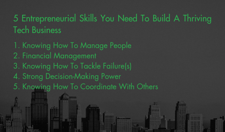 5 Entrepreneurial Skills